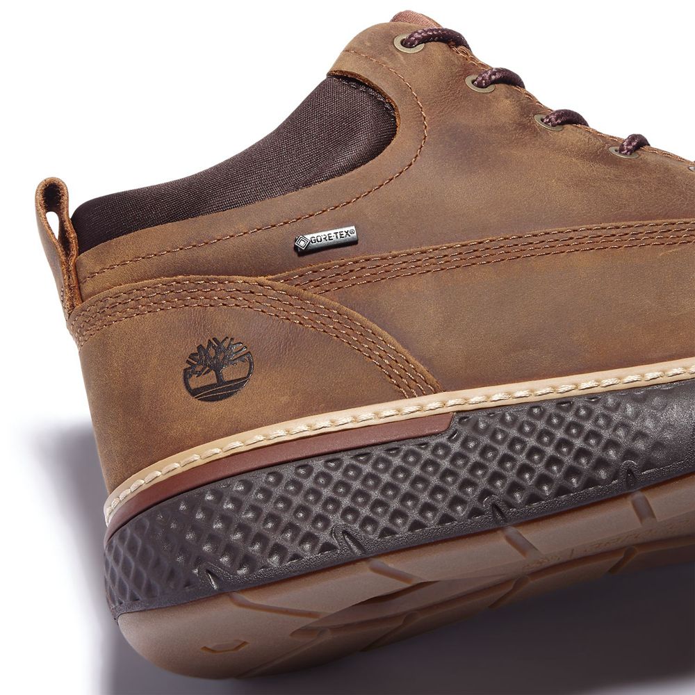 Timberland Mens Chukka Boots Cross Mark Waterproof with GORE-TEX Fabric - Brown - India HZ9873401